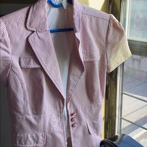 Pink striped dress coat!
